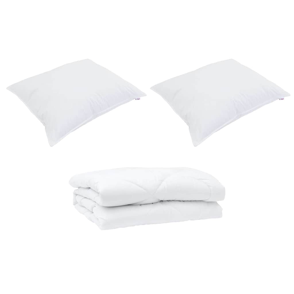 Sommerdecke mit Kissen 3 pcs Weiß Mikrofaser